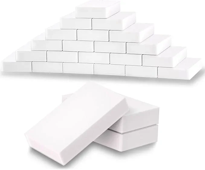 (50 Pack) Extra Large Eraser Sponge – Extra Thick, Long Lasting, Melamine Sponges in Bulk Boat Eraser Multi Surface Scrubber Foam Cleaning Pads – Bathtub, Floor, Baseboard, Bathroom, Wall Cleaner