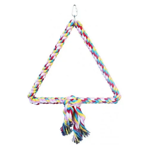 A&E Cage Company, AE Cage Company Happy Beaks Triangle Cotton Rope Swing for Birds, 1 count