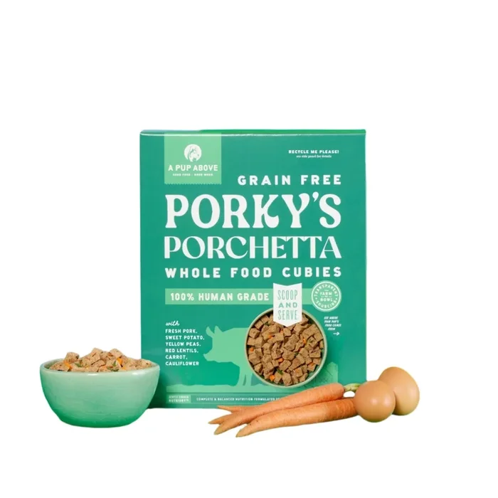 A Pup Above Cubies Grain-Free Porky’s Porchetta Air-Dried Dog Food – 2 Lbs – 4 Count