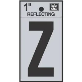Address Letters, “Z”, Reflective Black/Silver Vinyl, Adhesive, 1-In.