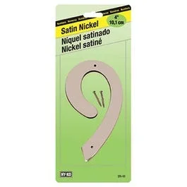 Address Number, Zinc With Satin Finish, 4-In., “9”