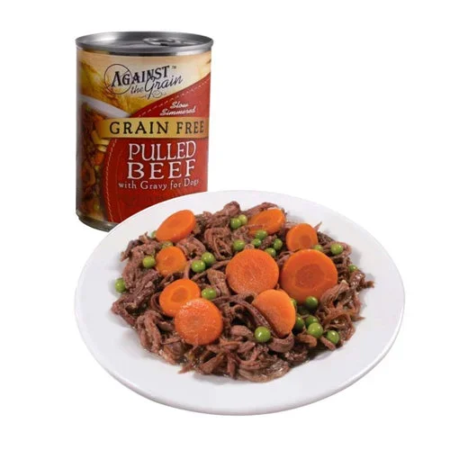 Against the Grain, Against the Grain Hand Pulled Adult Wet Dog Food, Beef w/Gravy, 12Each/12 Oz (Count of 12)