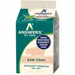 Answers Frozen Cat Food Detailed Pork – 1 lb