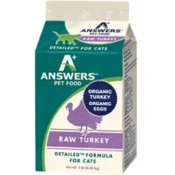 Answers Frozen Cat Food Detailed Turkey – 1 lb