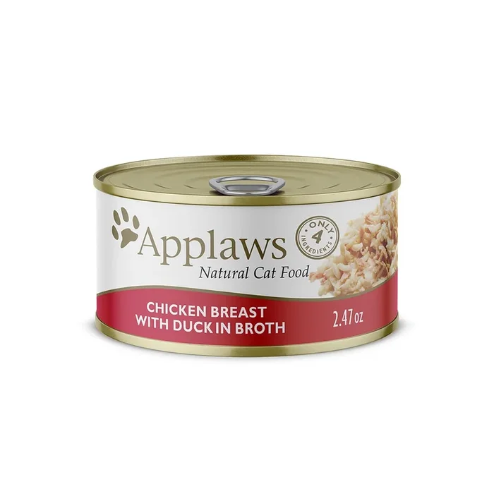 Applaws Chicken Breast and Duck in Broth Canned Cat Food – 2.47 Oz – Case of 24