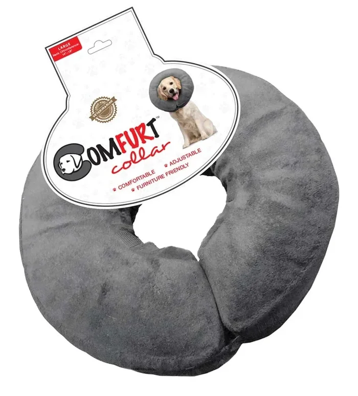 Arlee Pet Products Poly Filled Adjustable E-Collar – Charcoal – Large