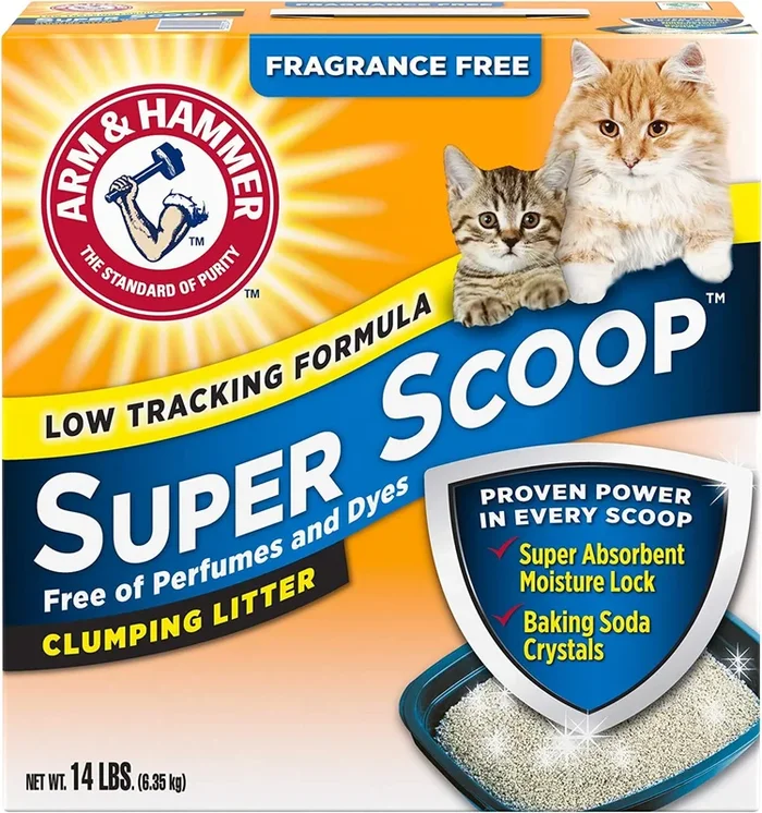 Arm & Hammer Super Scoop Clumping Cat Litter – Fragrance Free – 14 Lbs – 3 Pack
