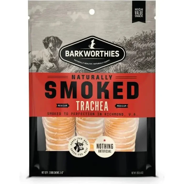 Barkworthies Smoked 6″ Trachea Dog Treats 3pk