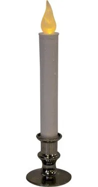 Battery Operated Window Candle with Solid Base (Pewter)