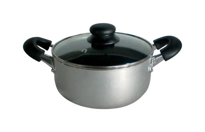 Bene Casa Dutch Oven 3 Qt. 2.9 L Glass Non Stick, Silver 464 Deg F 8″ X 4″ X 13″