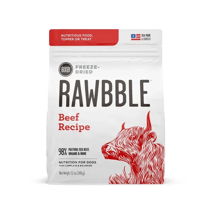 Bixbi Rawbble Beef Freeze-Dried Dog Food – 12 Oz