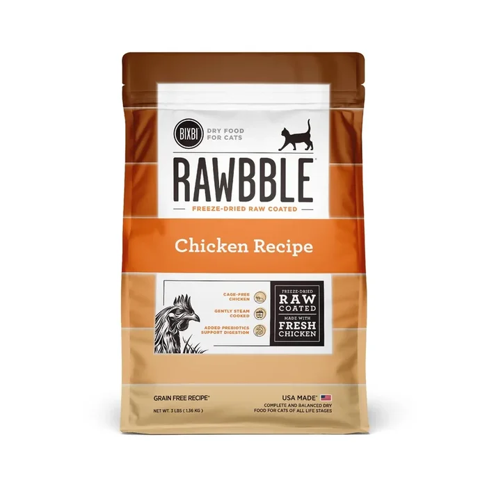 Bixbi Rawbble Chicken Recipe Dry Cat Food – 3 Lbs