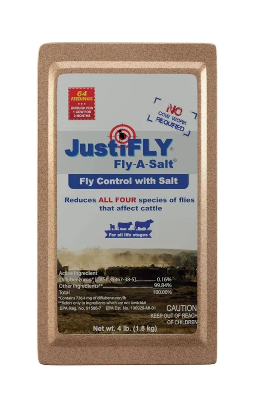 Bloque de sal JustiFly Fly-A-Salt, 4 libras
