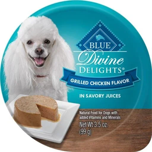 Blue Buffalo Devine Delights Grilled Chicken Wet Dog Food Trays – 3.5 Oz – Case of 12