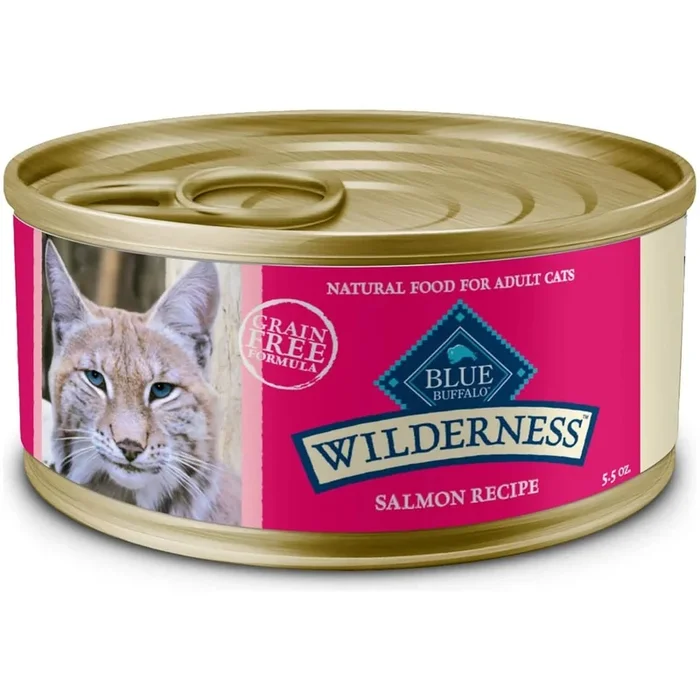 Blue Buffalo Wet Cat Food Wilderness Salmon Recipe for Adult Cats