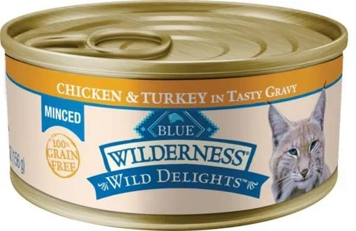 Blue Buffalo Wilderness Chicken and Turkey Canned Cat Food – 5.5 Oz – Case of 24