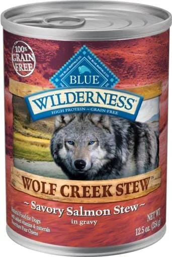 Blue Buffalo Wilderness Wolf Creek Salmon Stew Canned Dog Food – 12.5 Oz – Case of 12