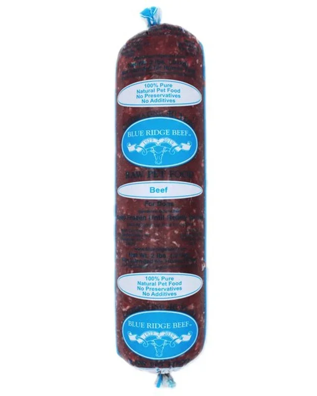 Blue Ridge Beef Frozen Food Beef Dog Chubs – 2 lb Chub