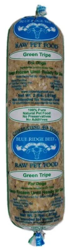 Blue Ridge Beef Frozen Food Green Tripe Dog Chubs – 2 lb Chub