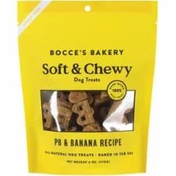 Bocce’s Bakery Peanut Butter and Banana Soft and Chewy Dog Treats – 6 Oz