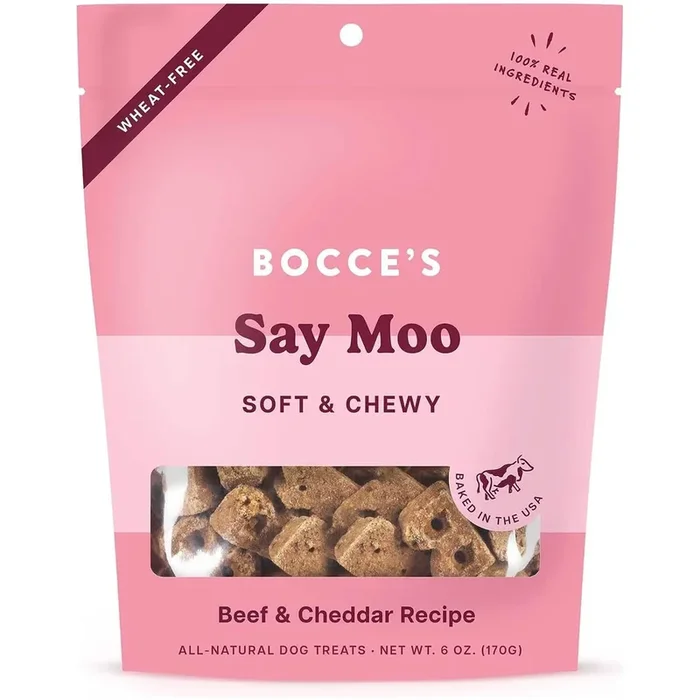 Bocce’s Dog Treat Soft & Chewy Say Moo 소고기 & 체다 레시피