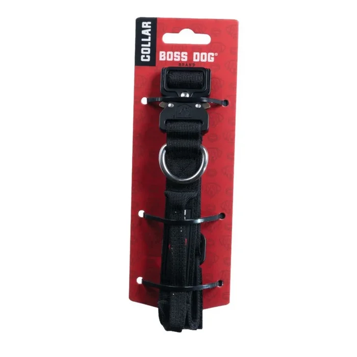 Boss Dog, Boss Dog Tactical Adjustable Dog Collar, Black, Small, 13-16Inches