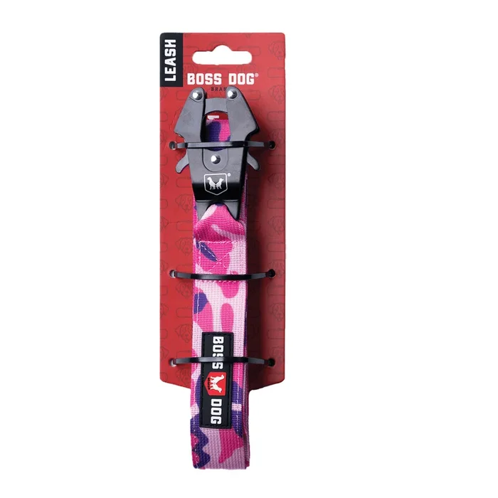 Boss Dog Camo Pink Dog Leash 1″ x 6′