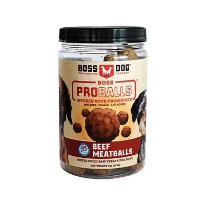Boss Dog Proball Meatballs Freeze-Dried Meatballs Beef Dog Treats – 6 oz Jar