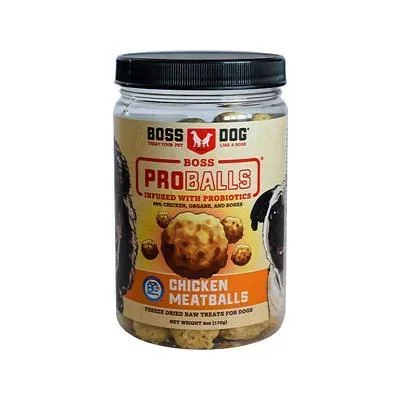 Boss Dog Proball Meatballs Freeze-Dried Meatballs Chicken Dog Treats – 6 oz Jar
