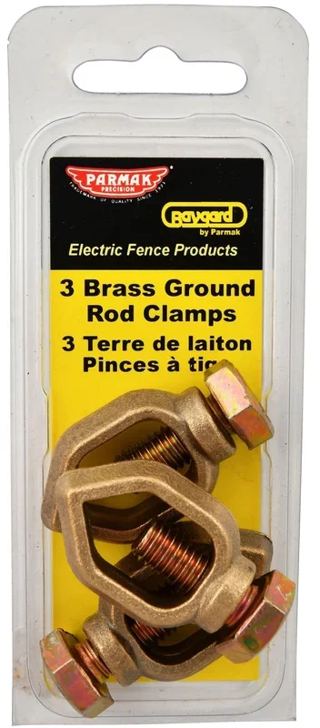 Brass Grounding Rod Clamps, 3 pack