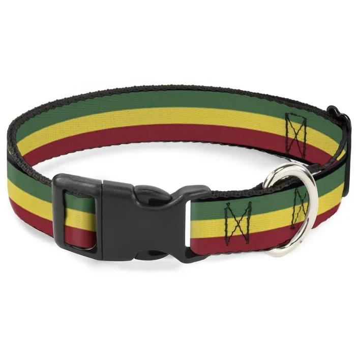 Buckle-Down Pc-W21802-M Rasta Plastic Clip Collar, Medium/11-17′