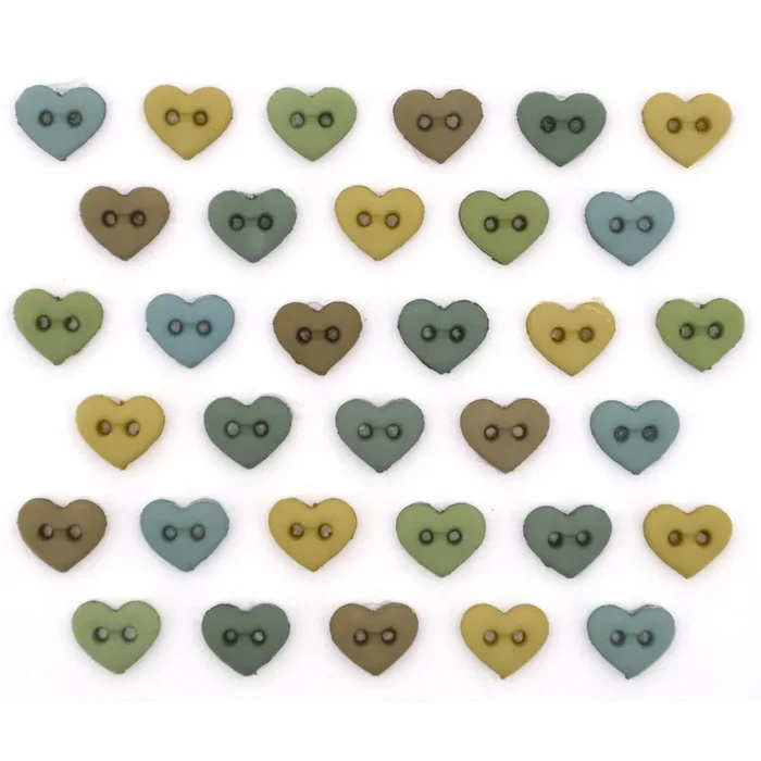 Buttons Micro Mini Hearts Earthtones 9536