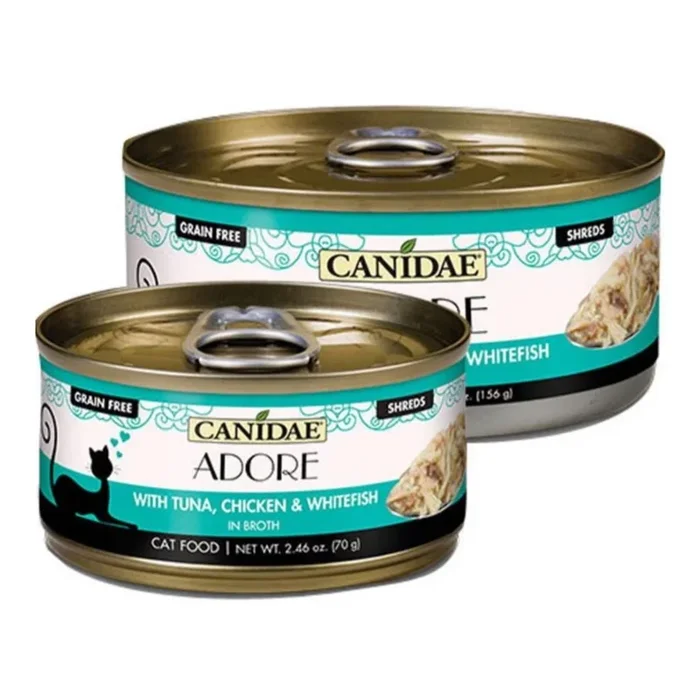 CANIDAE PURE Goodness Canned Cat Food Tuna, Chicken Whitefish in Broth, 24ea/2.46 oz