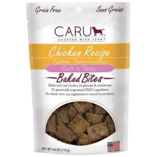 Caru Pet Food Soft ‘n Tasty Baked Bites Chicken Recipe Grain-Free Dog Treats