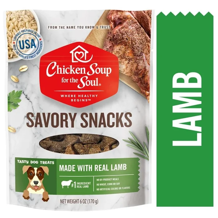 Chicken Soup for the Soul Savory Snacks Lamb Soft and Chewy Dog Treats – 6 Oz – 6 Pack