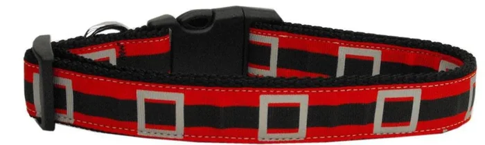 Christmas Pet Dog & Cat Nylon Collar or Leash, “Santa Belt” Cat Collar