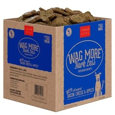 Cloud Star Wag More Bark Less Bulk Boxes Baked Bacon & Cheese Biscuit Dog Treats – 20 lb Box