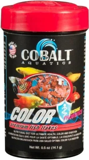 Cobalt Aquatics Colored Flakes Fresh and Salwater Fish Food – .5 Oz