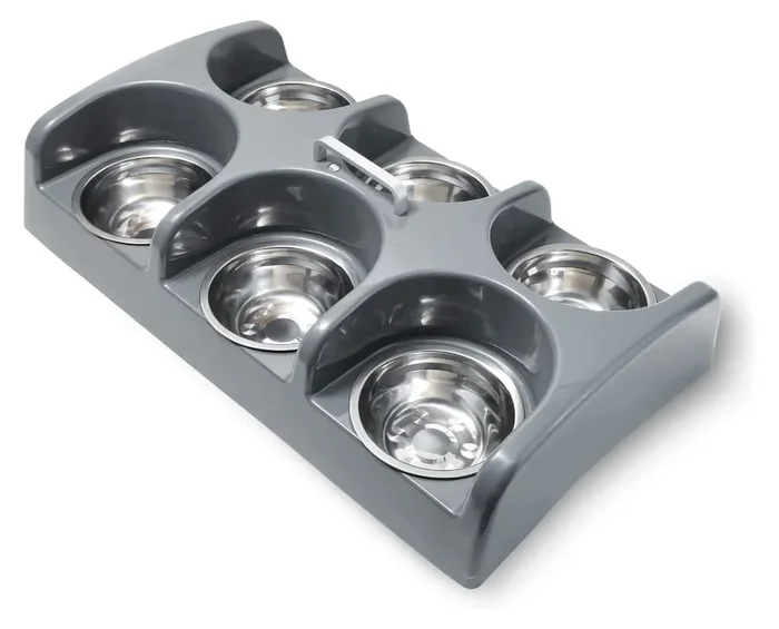 Comedero para bebés FurBaby de seis cuencos, color gris