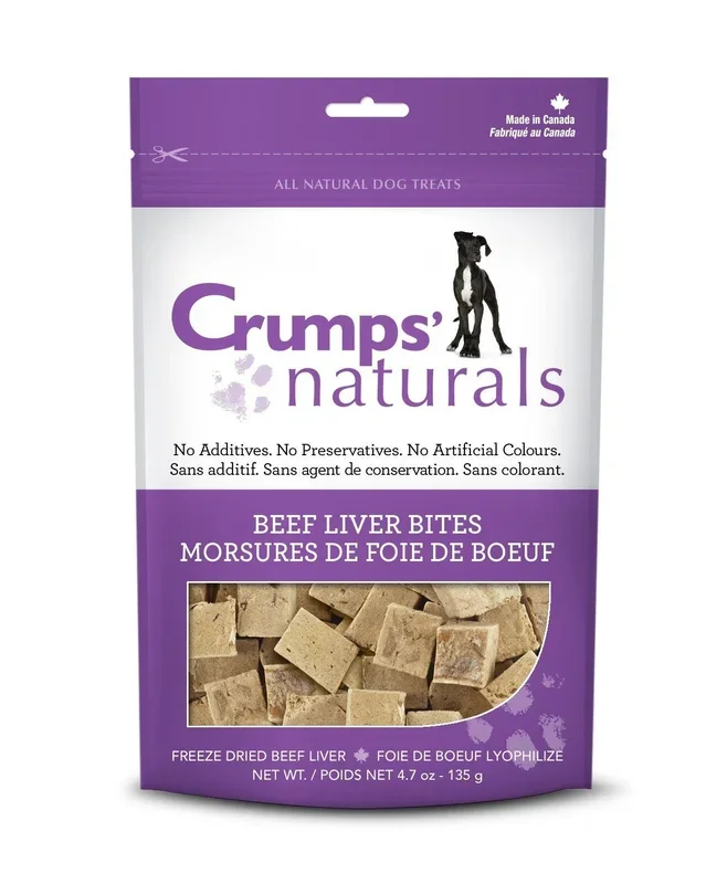 Crumps’ Naturals Freeze-Dried Beef Liver Bites Freeze-Dried Dog Treats – 10 oz Bag