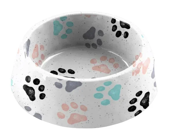 Cuenco con estampado de pata retro