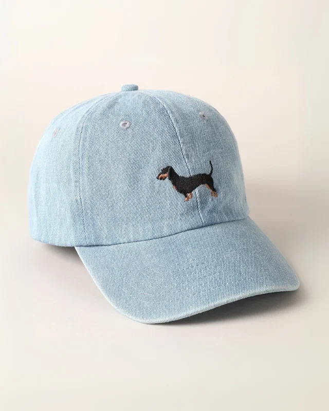 Dachshund Embroidered Denim Hat