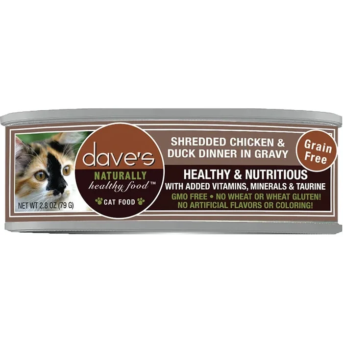 Dave’s Cat Grain Free Shredded Chicken N Dog and Cat 2.8oz. (Case of 24)