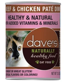 Dave’s Naturally Healthy Beef & Chicken Paté Dinner Canned Cat Food 12.5 oz