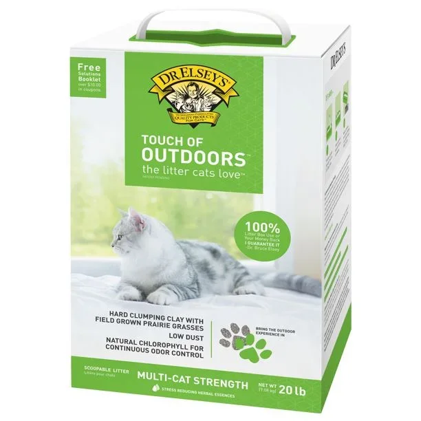 Dr. Elsey’s Precious Cat Litter Alternative Premium Clumping Touch of Outdoors Cat Litter – 20 lb Box