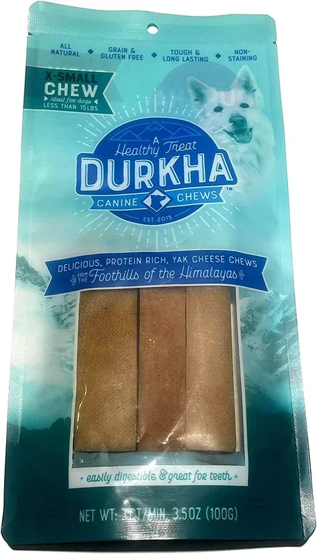 Durkha Packaged Himalayan Cheese Chews Dog Treats – Extra Small – 3 Pack