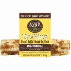 Earth Animal Dog Chews NO HIDE Peanut Butter – 7 Inches – 24 Count
