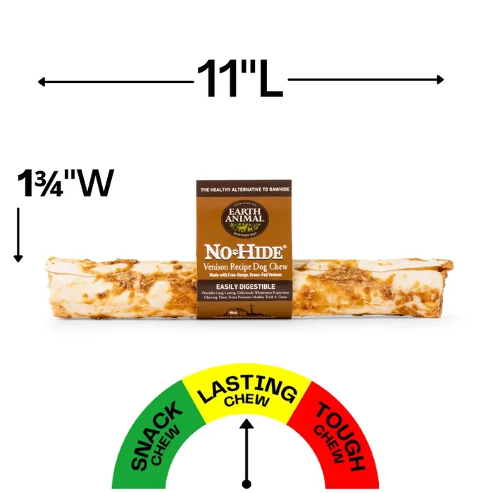 Earth Animal Venison No-Hide Wholesome Dog Chews – Large, 11″