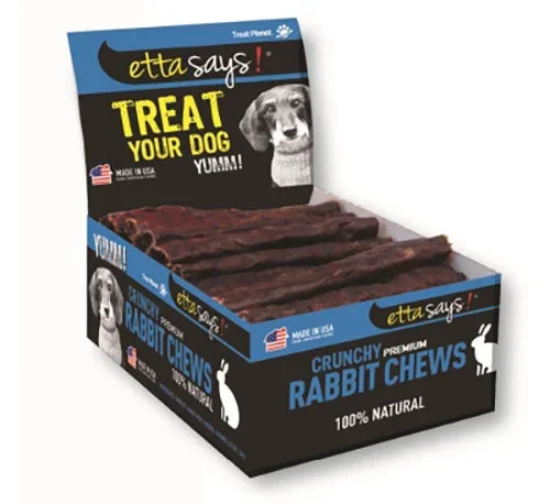 Etta Says Dog Treats Crunchy Chew Rabbit – 4 Inches – 36 Count