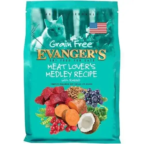 Evanger’s Grain Free Meat Lover’s Medley Recipe With Rabbit For Cats 4.4 lb